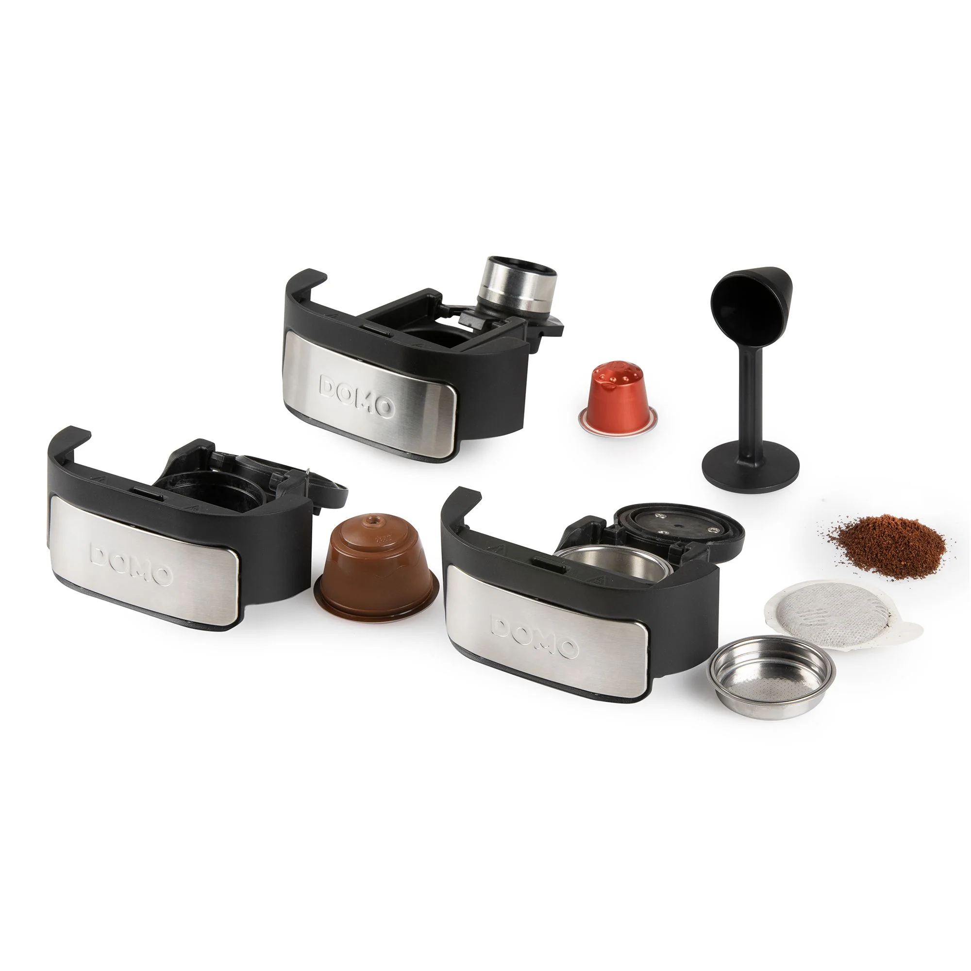 Domo Kaffeemaschine 4-in-1 für Nespresso und Dolce Gusto-Kapseln, ESE Pads und gem. Kaffee DO748K - Image 6