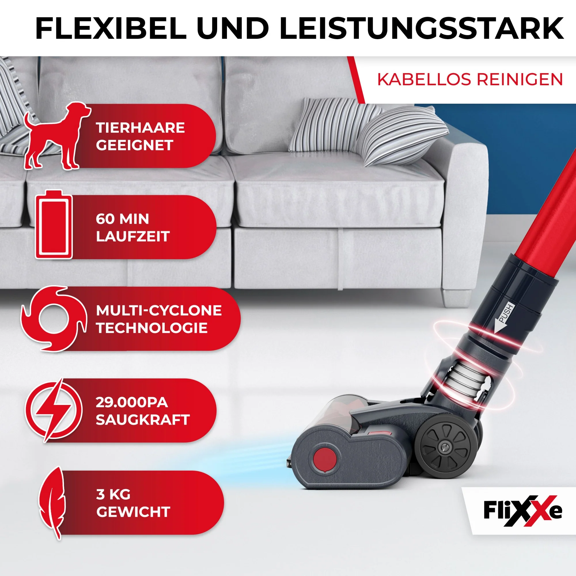 FliXXe Akkustaubsauger T12 Stick Vacs - Image 7