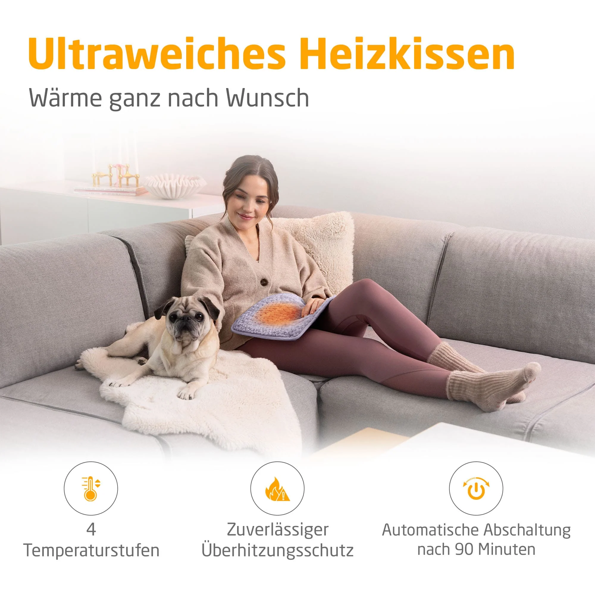 Medisana Heizkissen HP518, Zartlila - Image 2