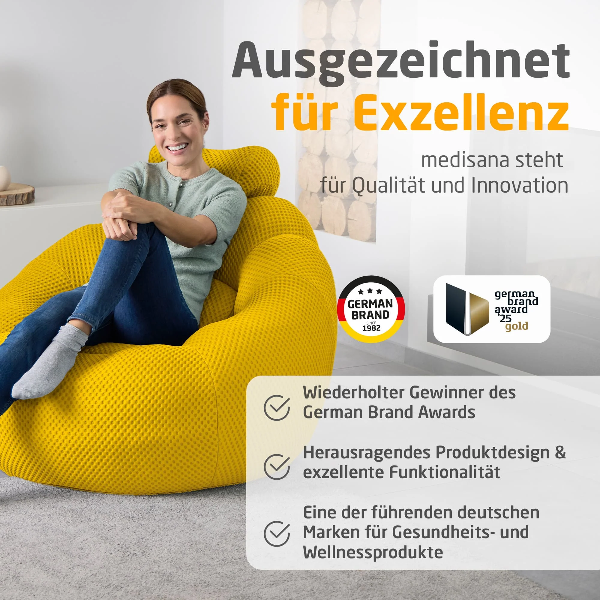Medisana Massagesessel Bubble-Sofa RS200, sonnengelb - Image 6