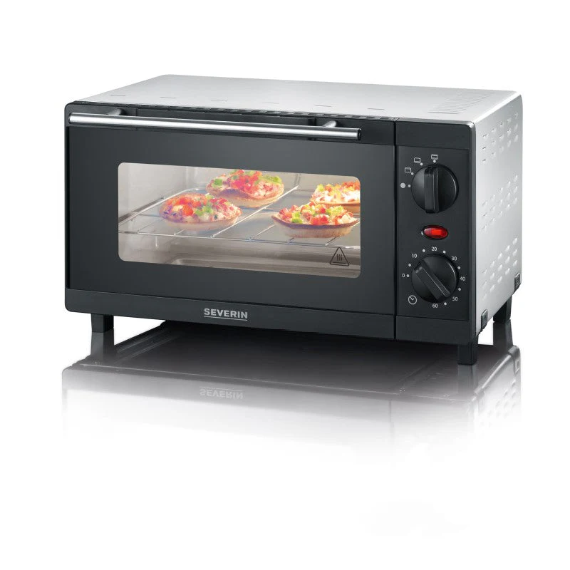 Severin Kleinbackofen TO2052 schwarz/silber 800 Watt Minibackofen