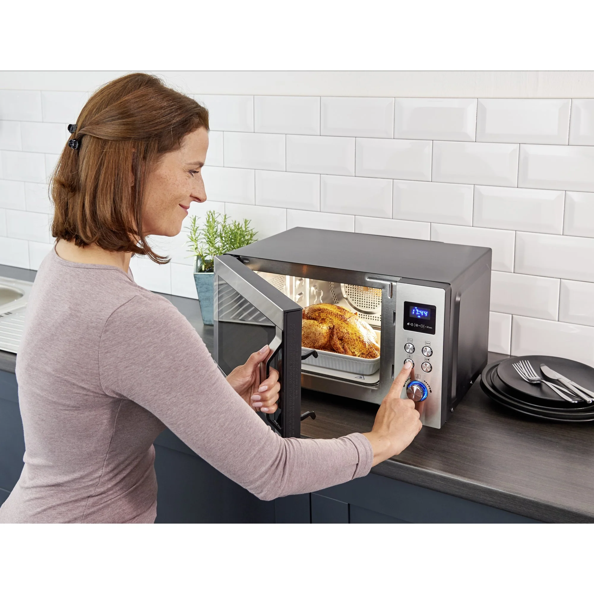 Severin Mikrowelle 3-in-1, Grill, Heissluft, MW7777 Deluxe Flatbed - Image 7