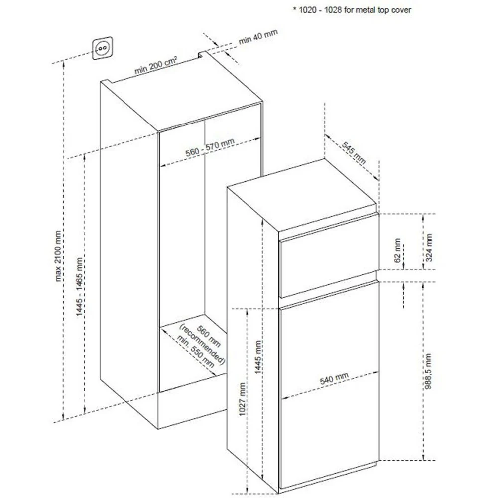 Sharp Einbaukühlschrank SJ-TE210T0XD/CH Norm, 145er-Nische, Festtür - Image 3