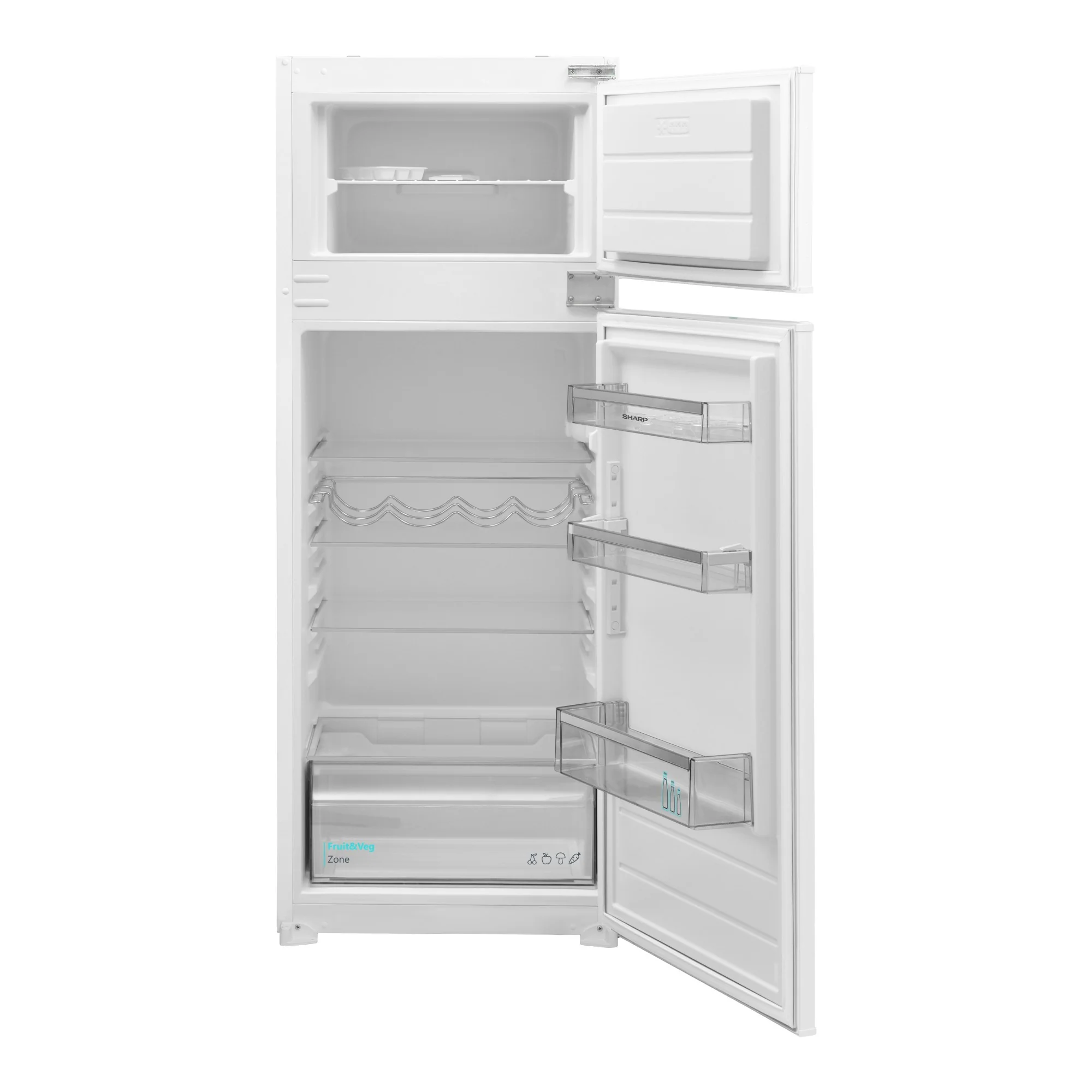 Sharp Einbaukühlschrank SJ-TE210T0XS, CH-Norm, 209 Liter, 145-er Nische Schlepptüre
