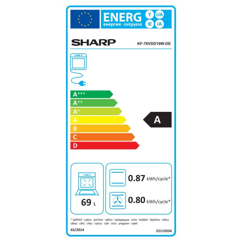 Sharp Kochherd freistehend KF-76VDD19W-CH, 230/400V - Image 6