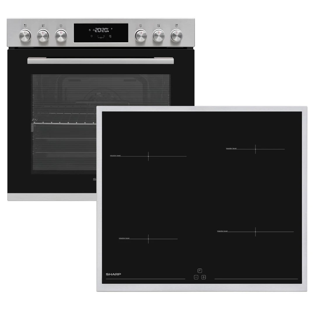 Sharp Kochherd Set Backofen und Vitrokeramikkochfeld, Einbau, K-72P19INH-EU Poly-Set