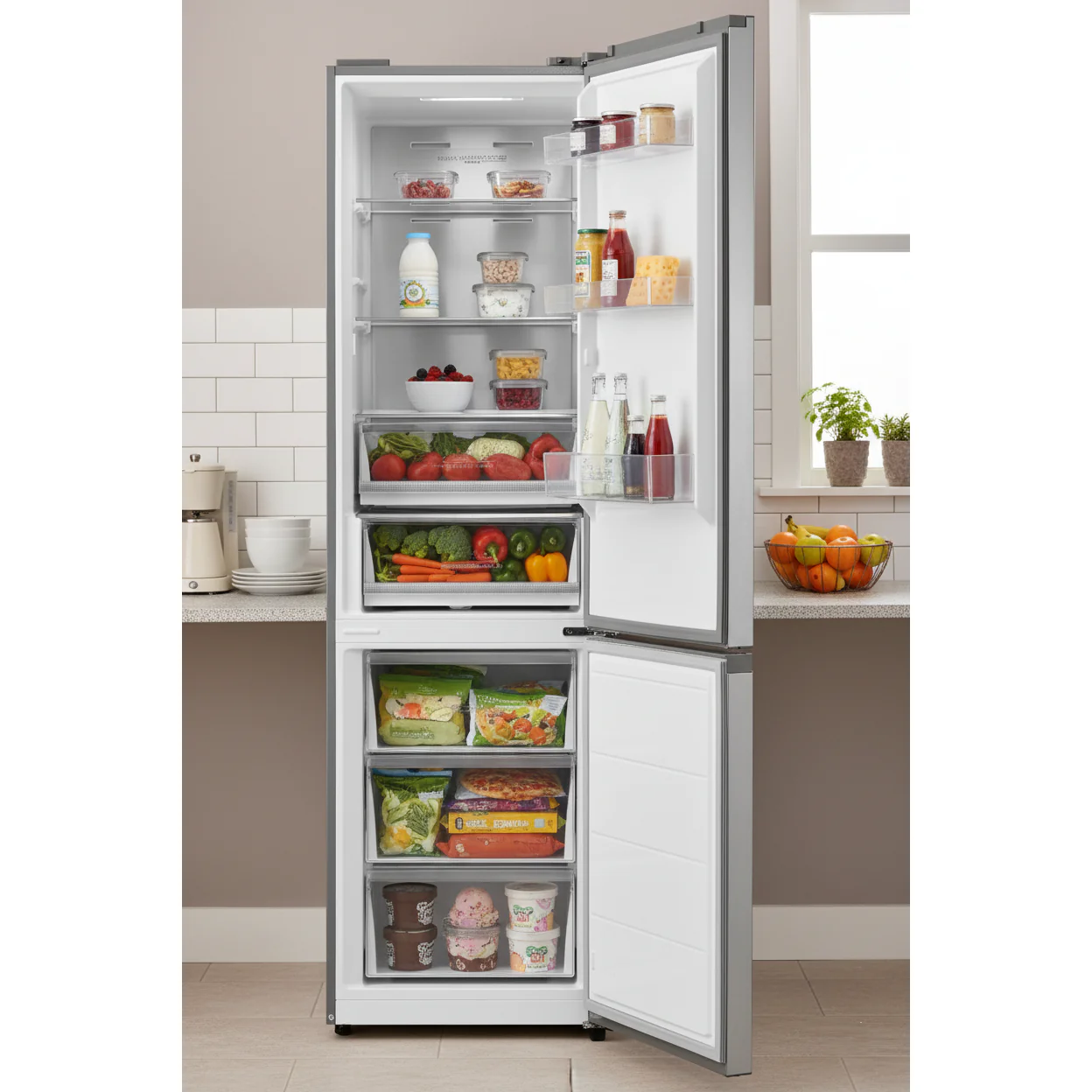 SPC Kühl- / Gefrierkombination KKS3443 INOX, 378 L, B-Klasse, NoFrost - Image 3
