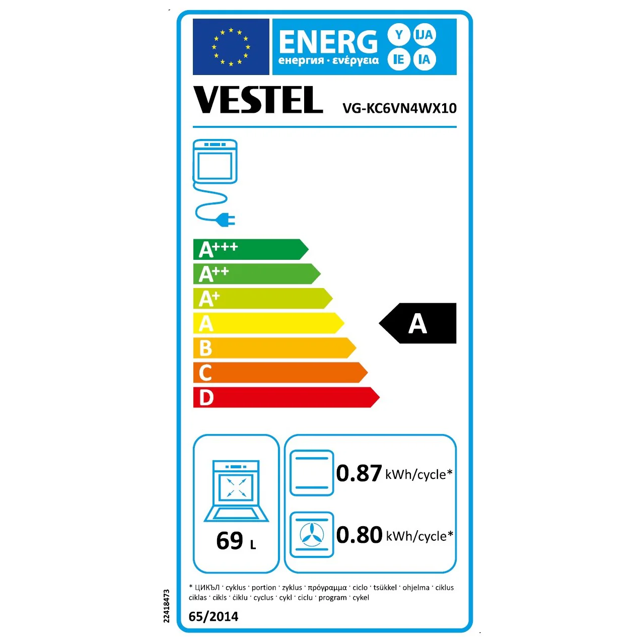VESTEL Kochherd freistehend VG-KC6VN4WX10, 230/400V, weiss - Image 5